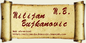 Milijan Bujkanović vizit kartica